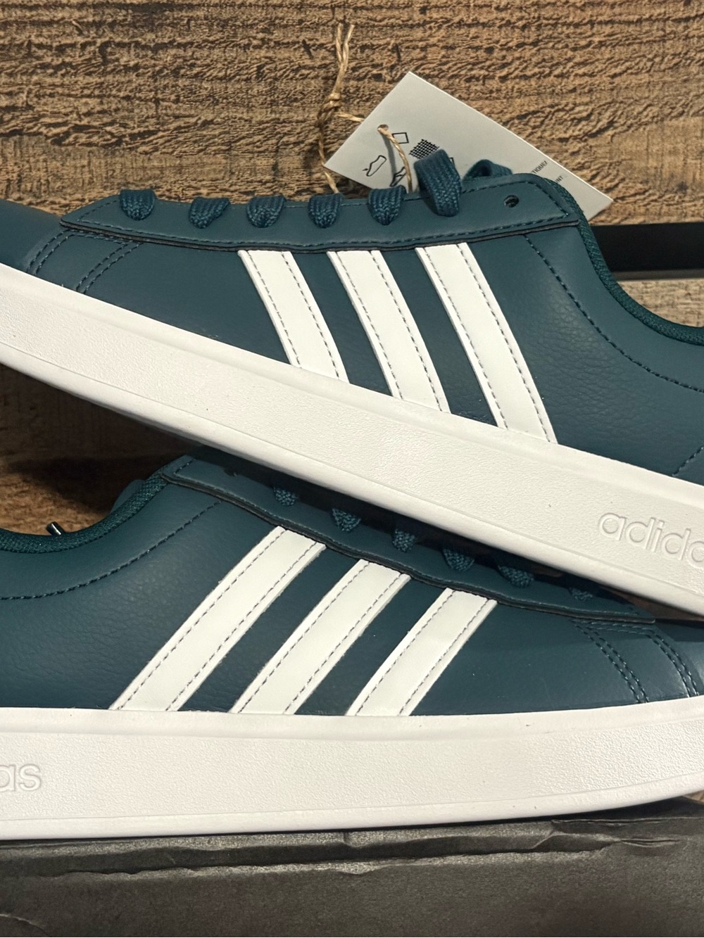 adidas Teal Low-Top Sneakers with White Stripes